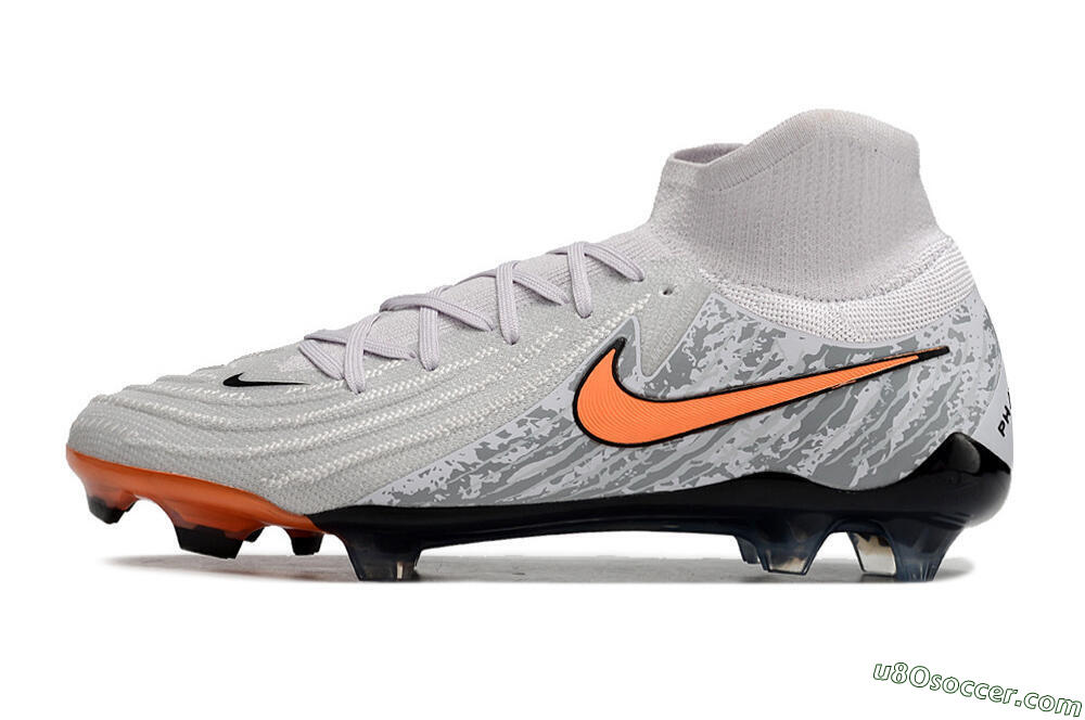 Nike Phantom Luna Elite NU FG Firm Ground Soccer Cleats - Grey/Orange/Black 2