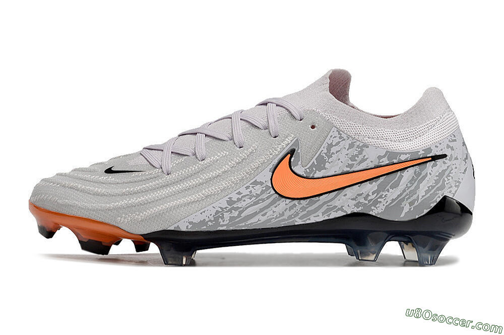 Nike Phantom Luna Elite FG Firm Ground Soccer Cleats - Grey/Orange/Black 2