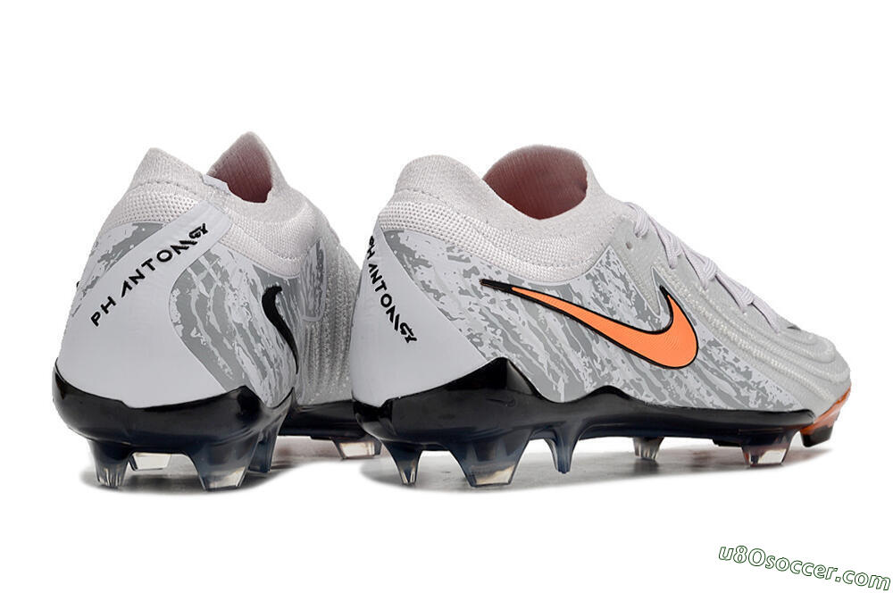Nike Phantom Luna Elite FG Firm Ground Soccer Cleats - Grey/Orange/Black 6