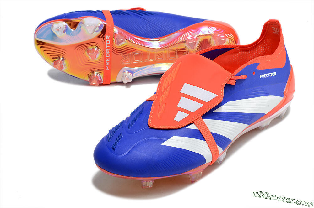 Adidas Predator Elite Foldover Tongue FG Firm Ground Soccer Cleats - Blue/White/Red 3