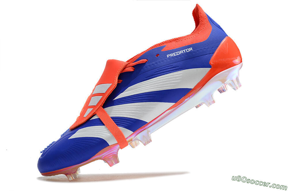 Adidas Predator Elite Foldover Tongue FG Firm Ground Soccer Cleats - Blue/White/Red 5