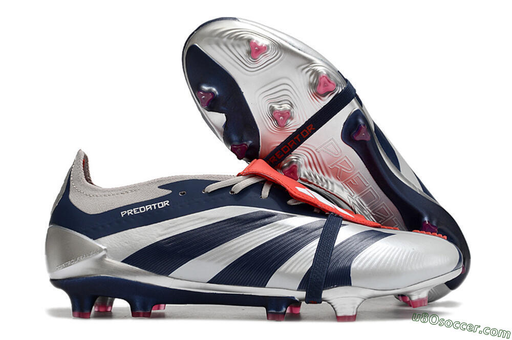 Adidas Predator Elite Foldover Tongue FG Firm Ground Soccer Cleats - Silver/Black/Red 1
