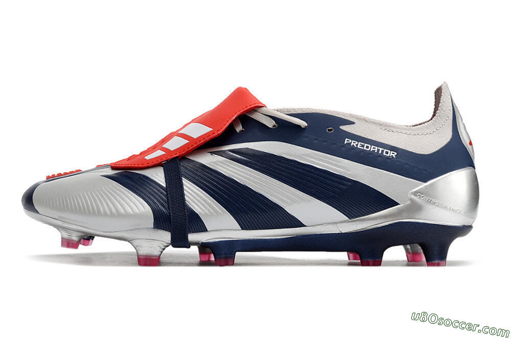 Adidas Predator Elite Foldover Tongue FG Firm Ground Soccer Cleats - Silver/Black/Red 2