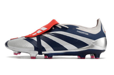 Adidas Predator Elite Foldover Tongue FG Firm Ground Soccer Cleats - Silver/Black/Red