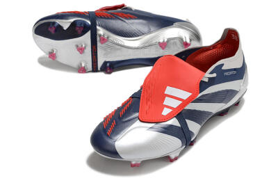 Adidas Predator Elite Foldover Tongue FG Firm Ground Soccer Cleats - Silver/Black/Red