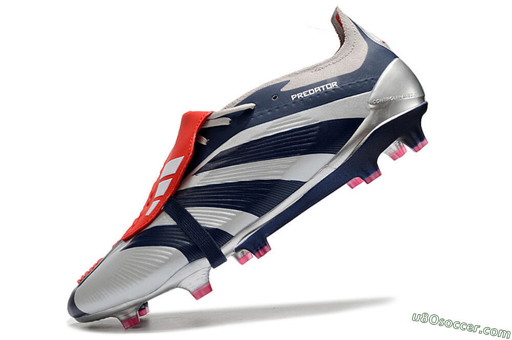 Adidas Predator Elite Foldover Tongue FG Firm Ground Soccer Cleats - Silver/Black/Red 4