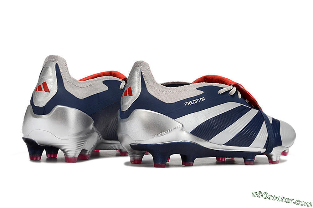 Adidas Predator Elite Foldover Tongue FG Firm Ground Soccer Cleats - Silver/Black/Red 6