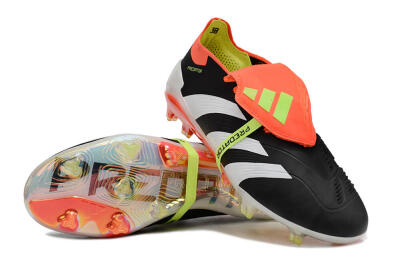 Adidas Predator Elite Foldover Tongue FG Firm Ground Soccer Cleats - Black/White/Orange