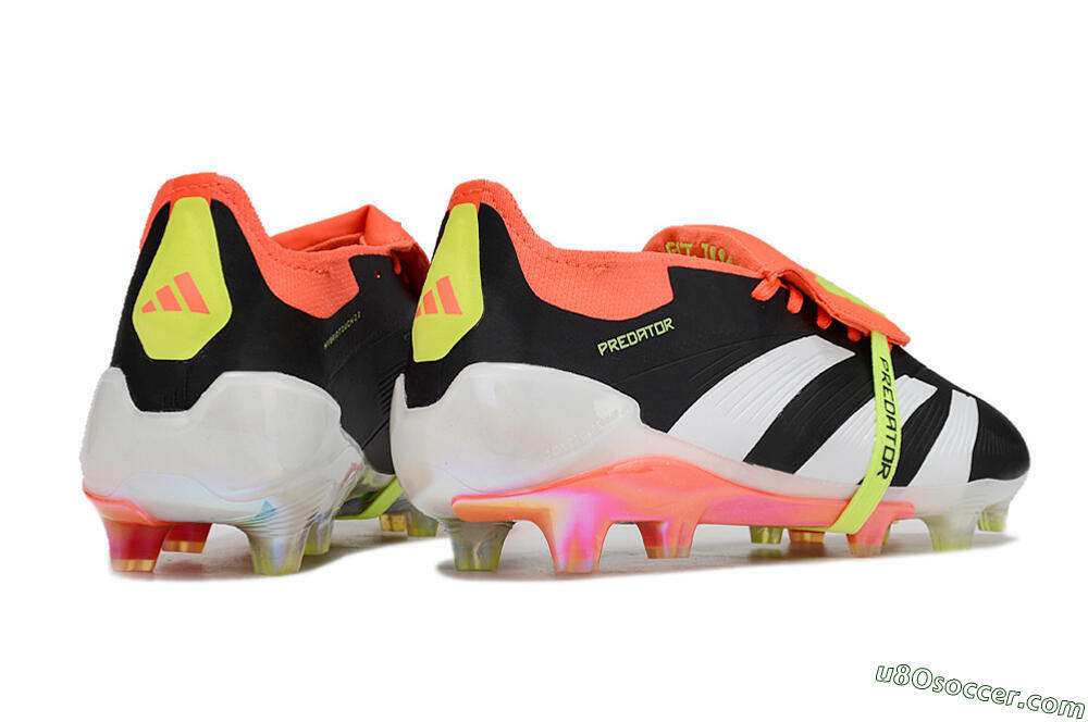 Adidas Predator Elite Foldover Tongue FG Firm Ground Soccer Cleats - Black/White/Orange 6