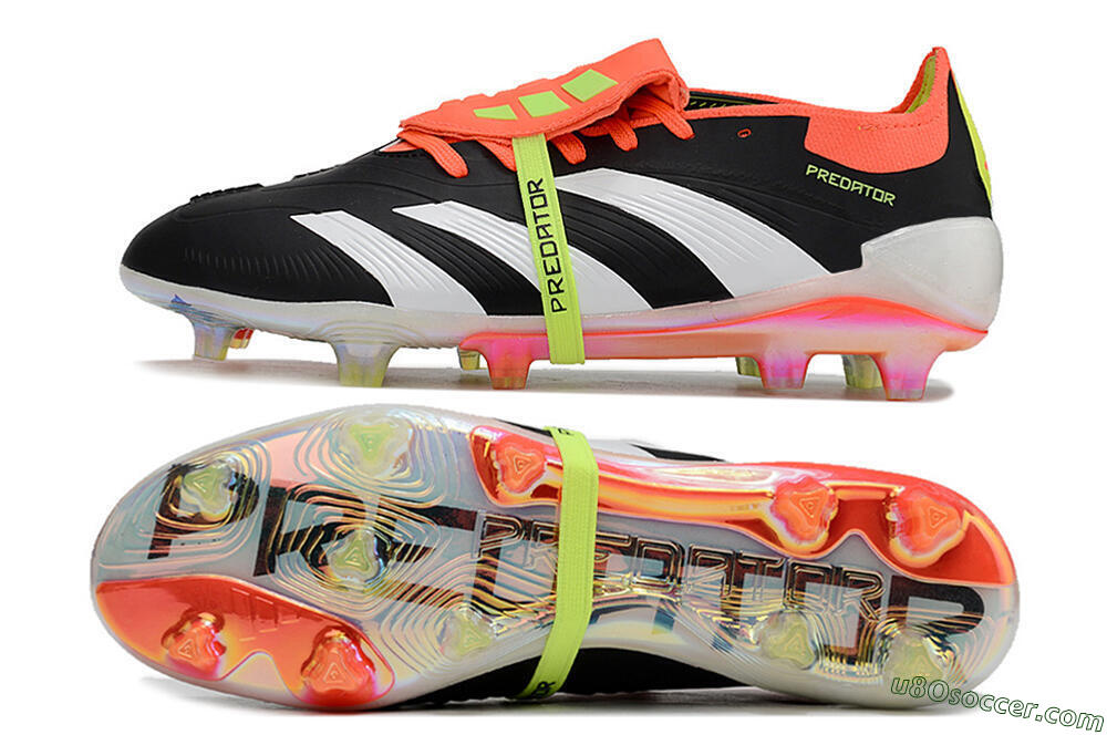 Adidas Predator Elite Foldover Tongue FG Firm Ground Soccer Cleats - Black/White/Orange 0