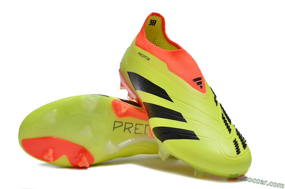 Adidas Predator Accuracy+ Laceless FG Firm Ground Soccer Cleats - Yellow/Black/Orange 3
