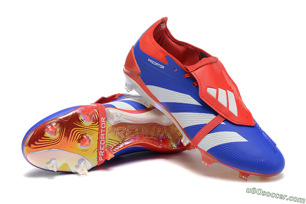 Adidas Predator Elite Foldover Tongue FG Firm Ground Soccer Cleats - Blue/White/Red 4