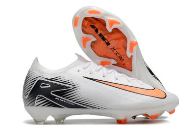Nike Air Zoom Mercurial Vapor 16 Elite FG Firm Ground Soccer Cleats - White/Orange/Black
