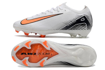 Nike Air Zoom Mercurial Vapor 16 Elite FG Firm Ground Soccer Cleats - White/Orange/Black