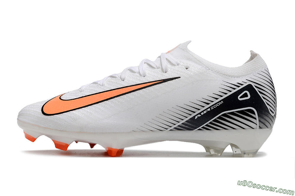 Nike Air Zoom Mercurial Vapor 16 Elite FG Firm Ground Soccer Cleats - White/Orange/Black 2