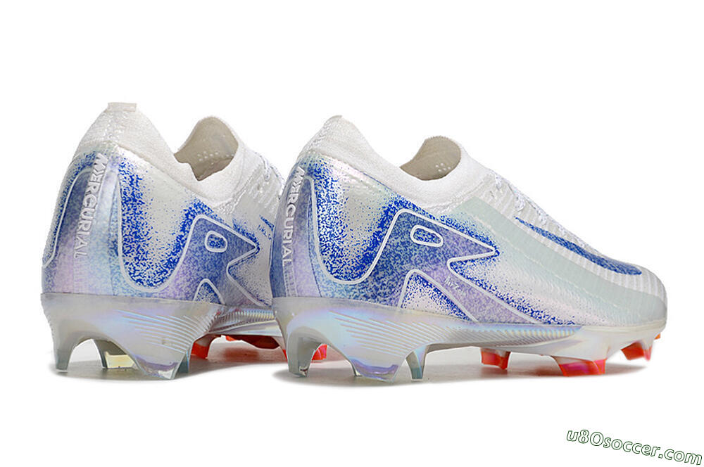Nike Air Zoom Mercurial Vapor 16 Elite FG Firm Ground Soccer Cleats - White/Silver/Blue/Orange 6