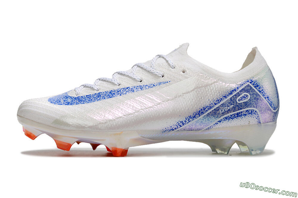 Nike Air Zoom Mercurial Vapor 16 Elite FG Firm Ground Soccer Cleats - White/Silver/Blue/Orange 2