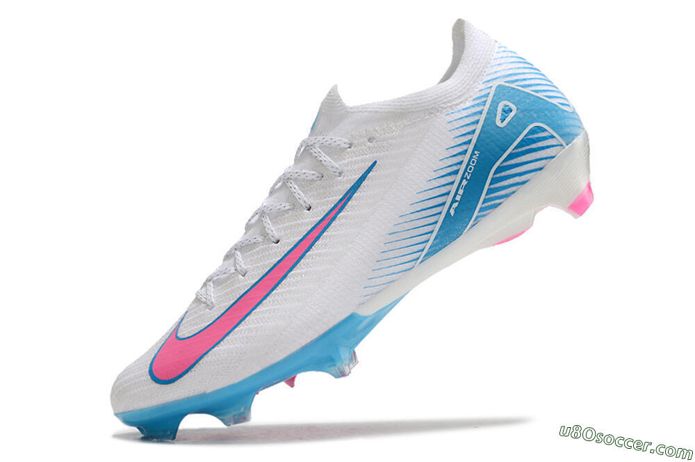 Nike Air Zoom Mercurial Vapor 16 Elite FG Firm Ground Soccer Cleats - White/Pink/Blue 5