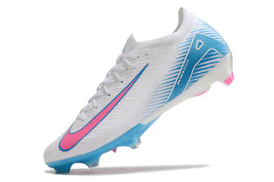 Nike Air Zoom Mercurial Vapor 16 Elite FG Firm Ground Soccer Cleats - White/Pink/Blue