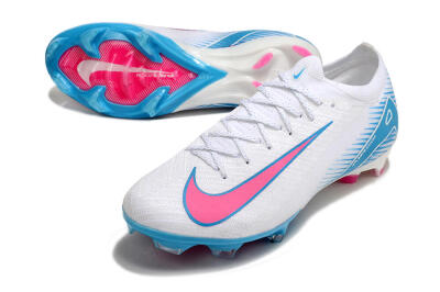 Nike Air Zoom Mercurial Vapor 16 Elite FG Firm Ground Soccer Cleats - White/Pink/Blue