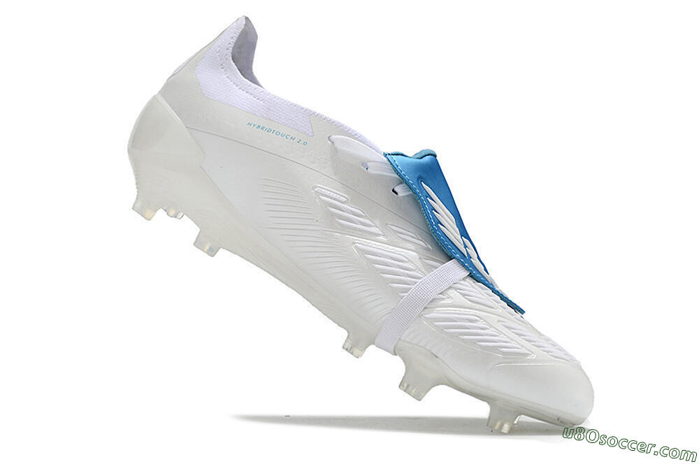 Adidas Predator Elite Foldover Tongue FG Firm Ground Soccer Cleats - White/Blue 4