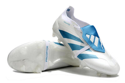 Adidas Predator Elite Foldover Tongue FG Firm Ground Soccer Cleats - White/Blue