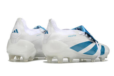 Adidas Predator Elite Foldover Tongue FG Firm Ground Soccer Cleats - White/Blue