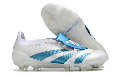 Adidas Predator Elite Foldover Tongue FG Firm Ground Soccer Cleats - White/Blue