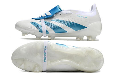 Adidas Predator Elite Foldover Tongue FG Firm Ground Soccer Cleats - White/Blue