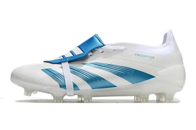 Adidas Predator Elite Foldover Tongue FG Firm Ground Soccer Cleats - White/Blue