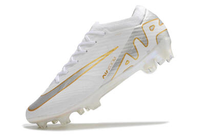 Nike Air Zoom Mercurial Vapor 15 Elite FG Firm Ground Soccer Cleats - White/Silver/Gold