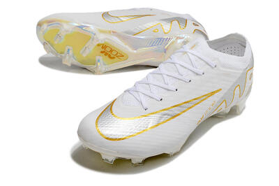 Nike Air Zoom Mercurial Vapor 15 Elite FG Firm Ground Soccer Cleats - White/Silver/Gold