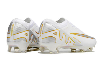 Nike Air Zoom Mercurial Vapor 15 Elite FG Firm Ground Soccer Cleats - White/Silver/Gold