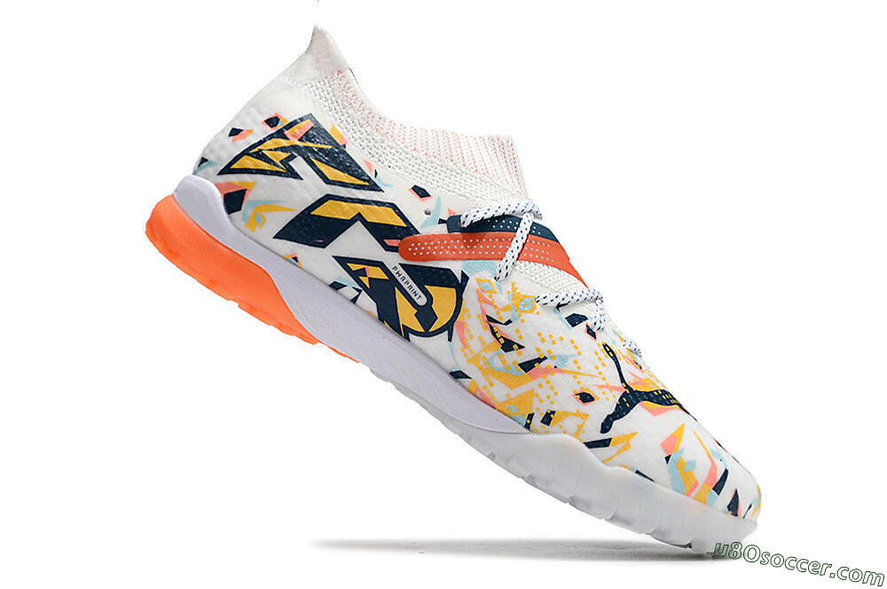 Puma Future Ultimate TF Artificial Turf Soccer Shoes - White/Yellow/Black 4