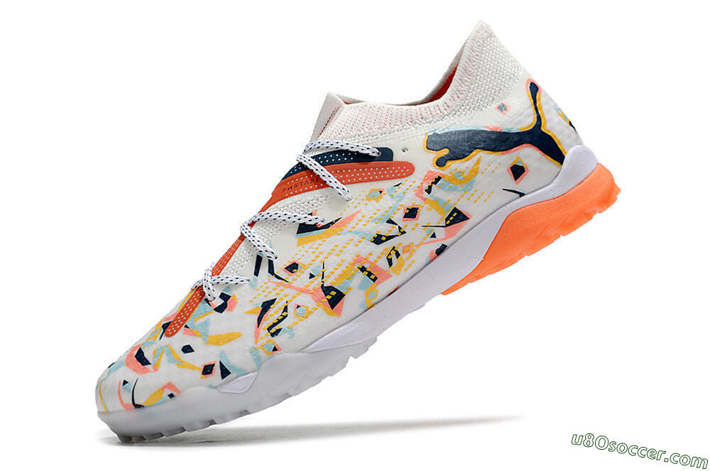 Puma Future Ultimate TF Artificial Turf Soccer Shoes - White/Yellow/Black 5