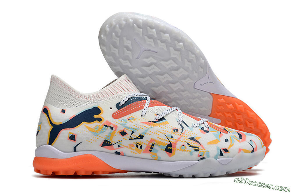 Puma Future Ultimate TF Artificial Turf Soccer Shoes - White/Yellow/Black 1