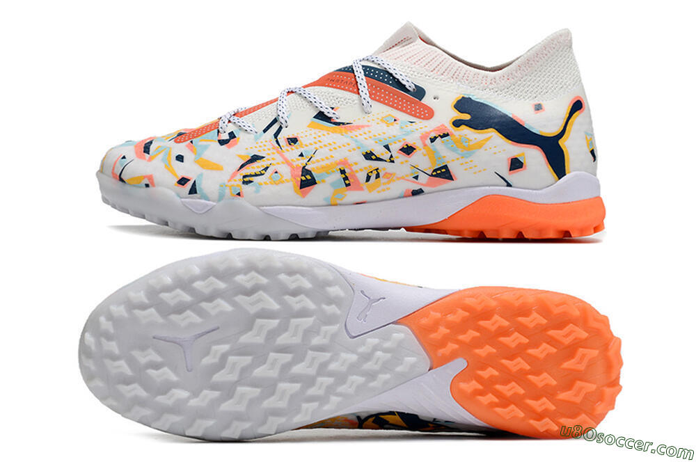 Puma Future Ultimate TF Artificial Turf Soccer Shoes - White/Yellow/Black 0