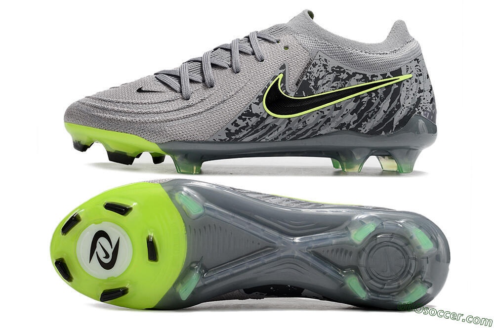 Nike Phantom Luna Elite NU FG Firm Ground Soccer Cleats - Grey/Black/Yellow 0