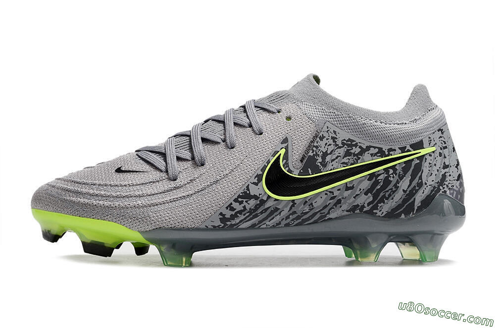 Nike Phantom Luna Elite NU FG Firm Ground Soccer Cleats - Grey/Black/Yellow 2