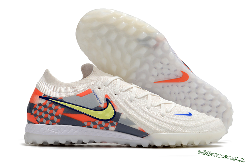 Nike Phantom GX 2 Elite TF Artificial Turf Soccer Shoes - White/Yellow/Blue/Orange 1
