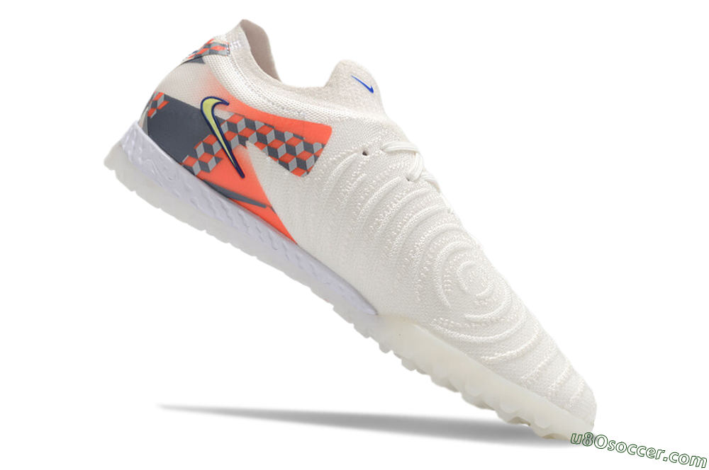 Nike Phantom GX 2 Elite TF Artificial Turf Soccer Shoes - White/Yellow/Blue/Orange 4