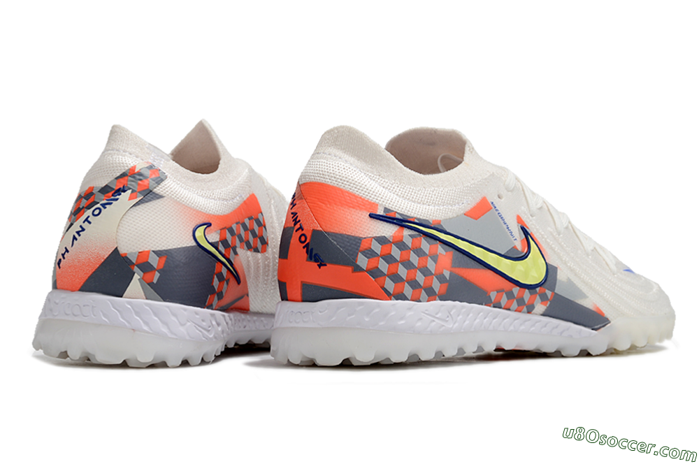Nike Phantom GX 2 Elite TF Artificial Turf Soccer Shoes - White/Yellow/Blue/Orange 6