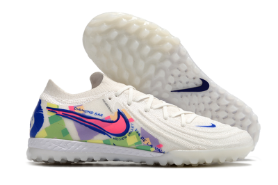 Nike Phantom GX 2 Elite TF Artificial Turf Soccer Shoes - White/Blue/Pink/Yellow