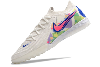 Nike Phantom GX 2 Elite TF Artificial Turf Soccer Shoes - White/Blue/Pink/Yellow
