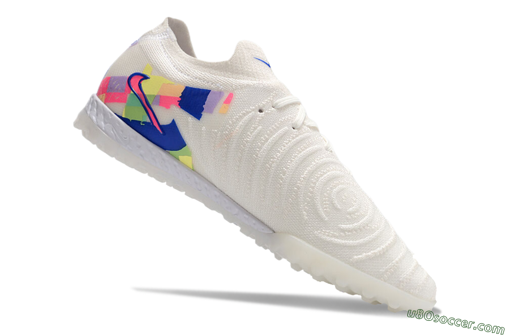 Nike Phantom GX 2 Elite TF Artificial Turf Soccer Shoes - White/Blue/Pink/Yellow 5