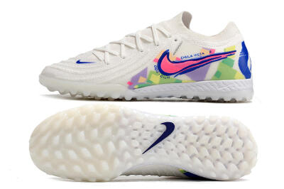 Nike Phantom GX 2 Elite TF Artificial Turf Soccer Shoes - White/Blue/Pink/Yellow