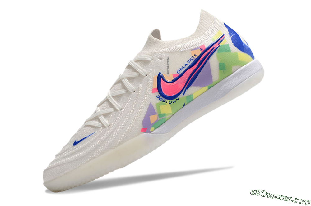 Nike Phantom GX 2 Elite IC Indoor & Futsal Soccer Shoes - White/Blue/Pink/Yellow 5