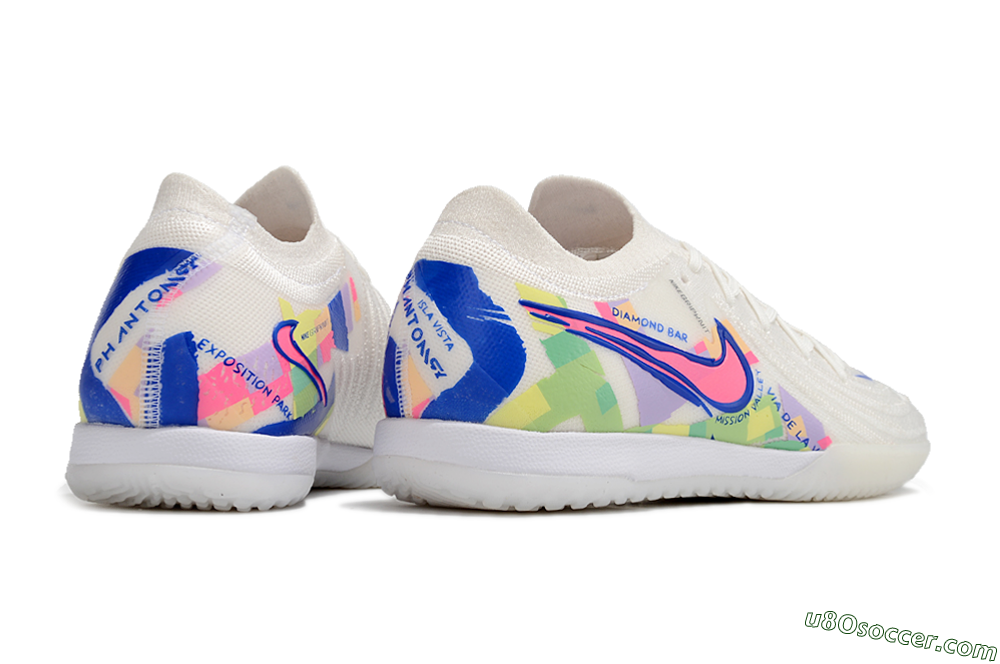 Nike Phantom GX 2 Elite IC Indoor & Futsal Soccer Shoes - White/Blue/Pink/Yellow 6