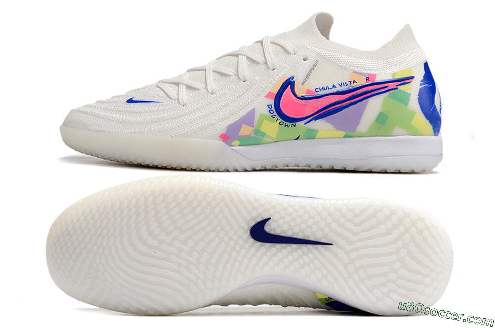 Nike Phantom GX 2 Elite IC Indoor & Futsal Soccer Shoes - White/Blue/Pink/Yellow 0