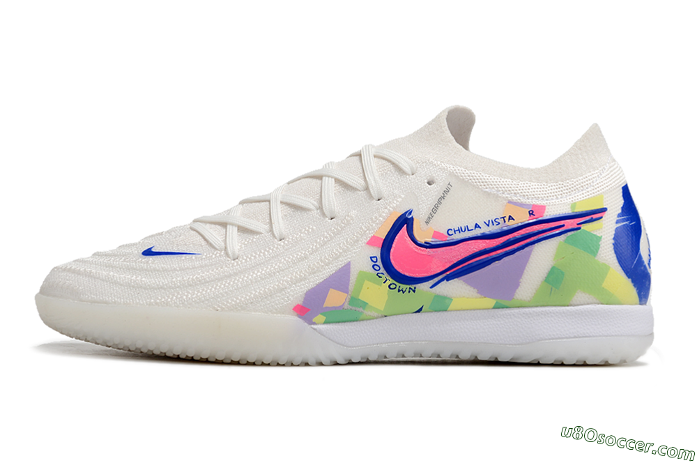 Nike Phantom GX 2 Elite IC Indoor & Futsal Soccer Shoes - White/Blue/Pink/Yellow 2